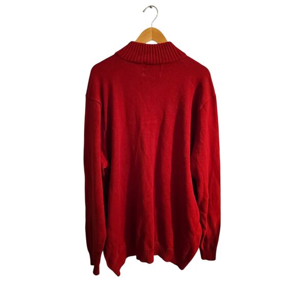 Polo by Ralph Lauren red quarter-zip mockneck sweater sz 2XLT tall MT94 - Picture 3 of 6